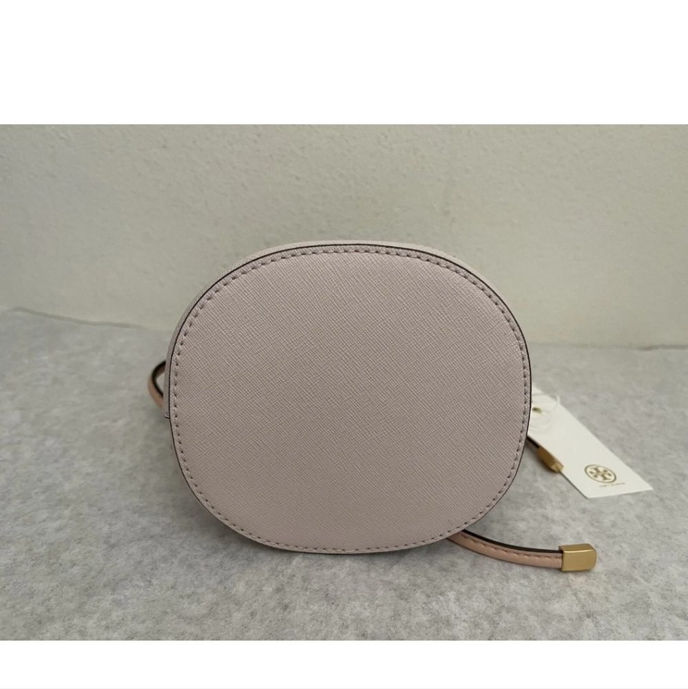 NWT Tory Burch Robinson Appliqué Mini Bucket Bag $428 Ballerina Pink - Picture 9 of 14